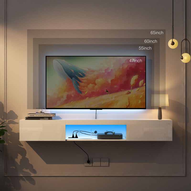 Wall Mounted TV Stand with LEDs