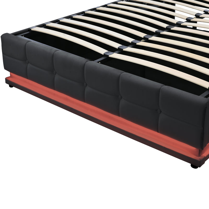 Tufted Bed with Hydraulic Storage System