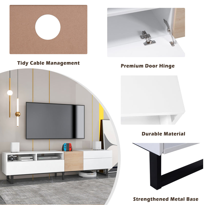 Modern TV Stand with Double Storage Space And Media Console Table