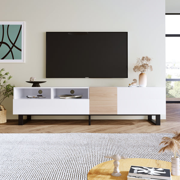 Modern TV Stand with Double Storage Space And Media Console Table