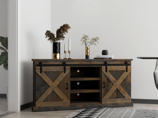 Farmhouse 66 inch Corner TV Stand