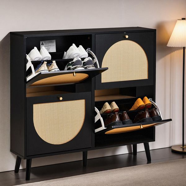 rattan shoe cabinet