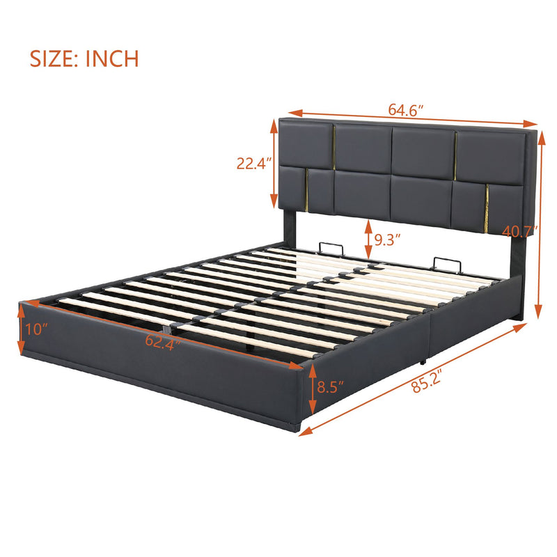 Modern Queen Size Upholstered Platform Bed