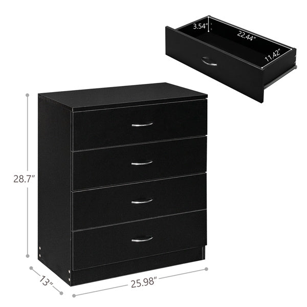 FCH Modern Simple 4-Drawer Dresser Black