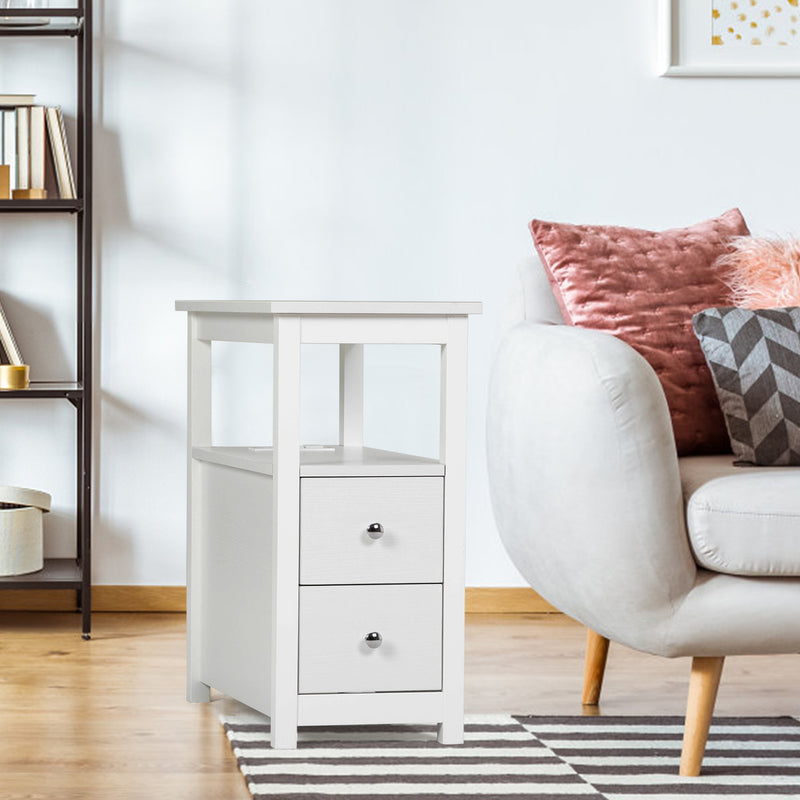 Transitional Nightstand with Charging Station