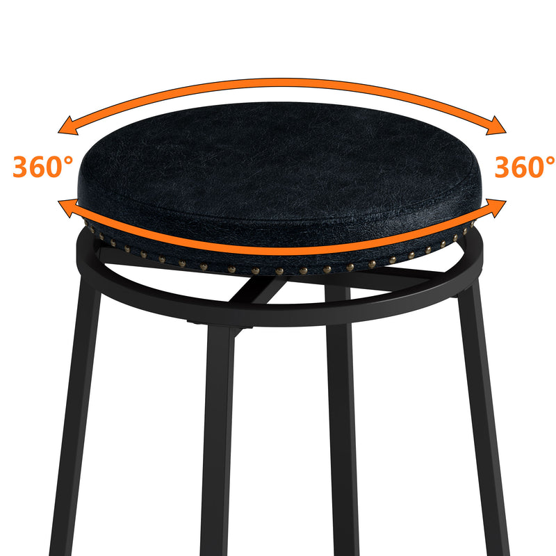 Bar Kitchen Table Set with Circular PU Stools