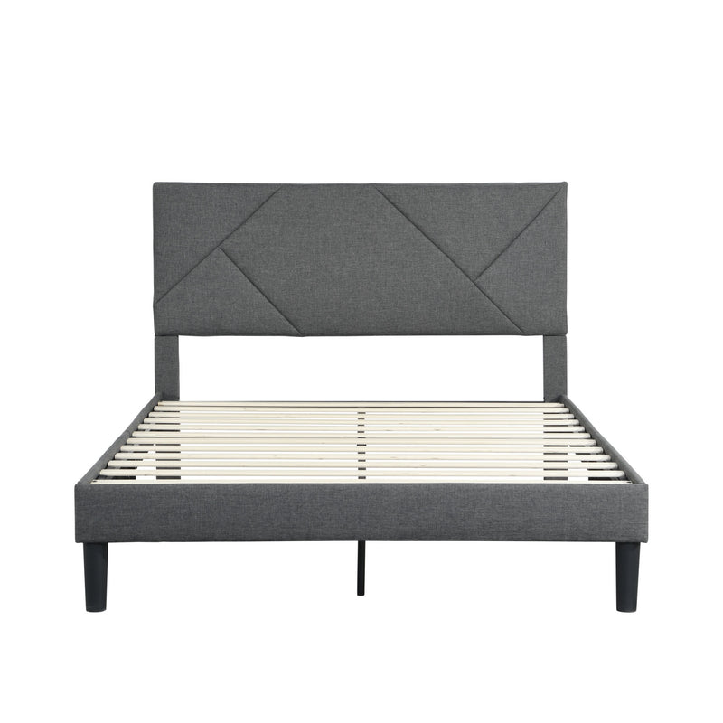 Full Size Upholstered Bed Frame with Headboard