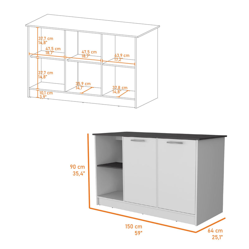 Onyx Double Door Kitchen Island