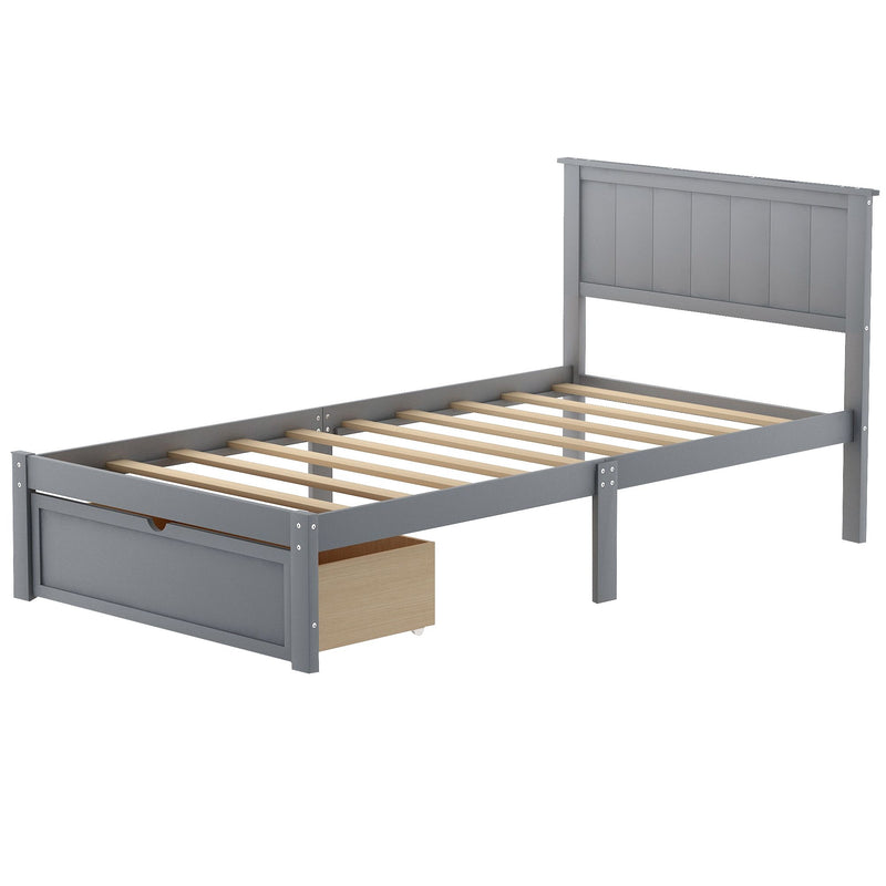 Twin Platform Bed with Under bed Drawers