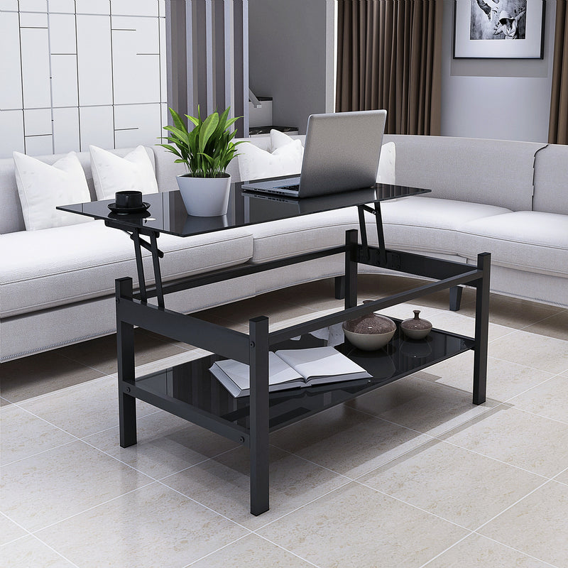 Modern Tempered Glass Coffee Table for Living Room