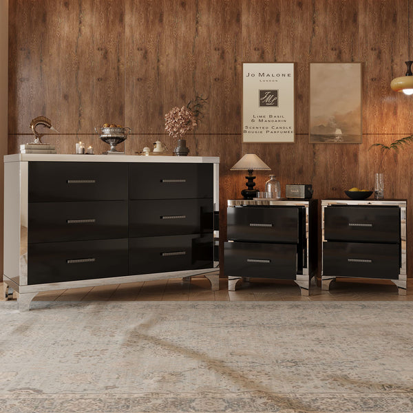 Elegant 3-Pieces Dresser & Two Nightstands