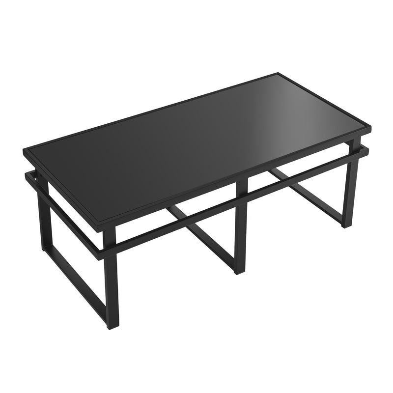 Modern Table Set with BLACK Glass Top