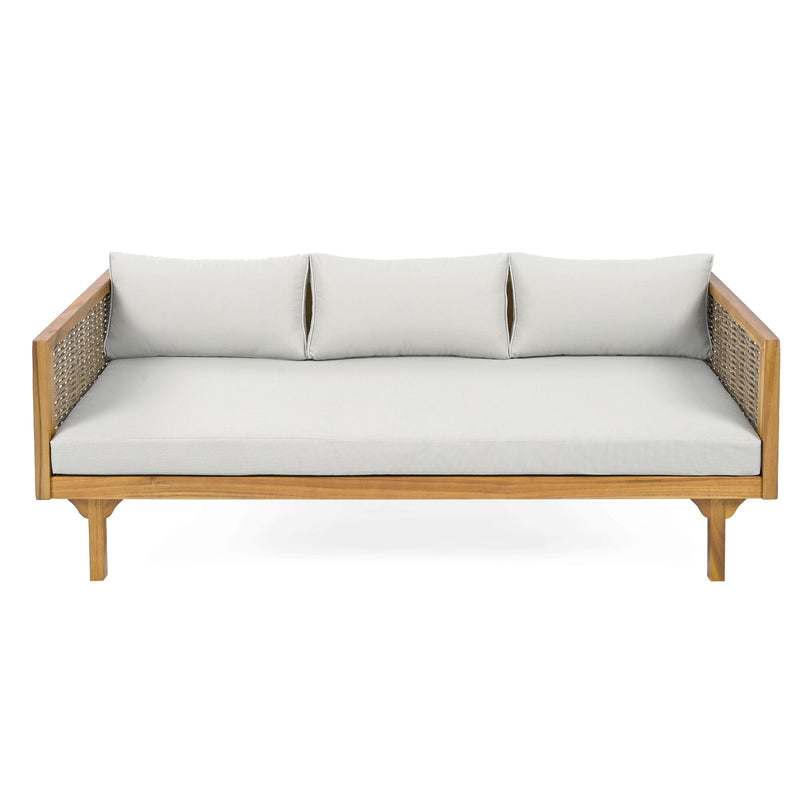 CLAREMONT 3 SEATER DAYBED WITH RATTAN ARMS