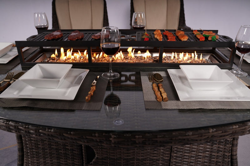 Direct Wicker Outdoor Propane Gas Fire Pit Table