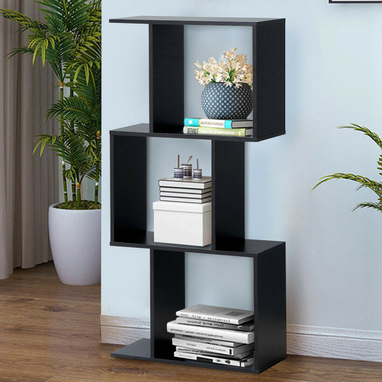 Wooden S-Shaped Bookcase