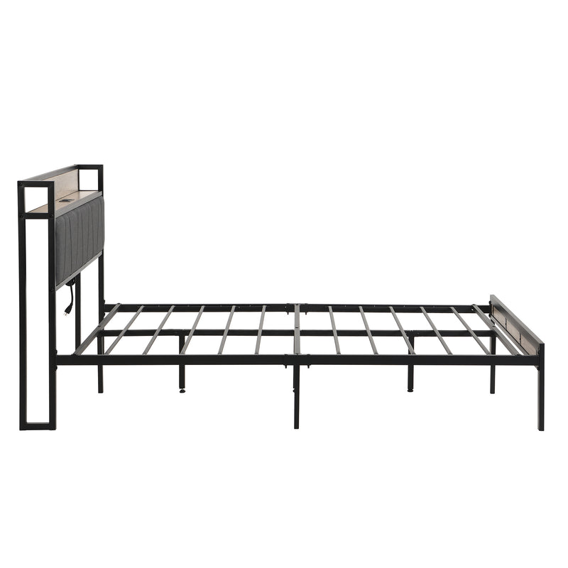 Queen Size Metal Platform Bed Frame with Easy Assemble