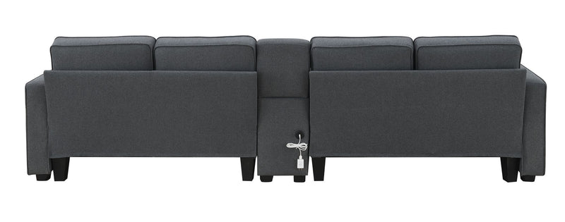 Upholstered Sofa with Console