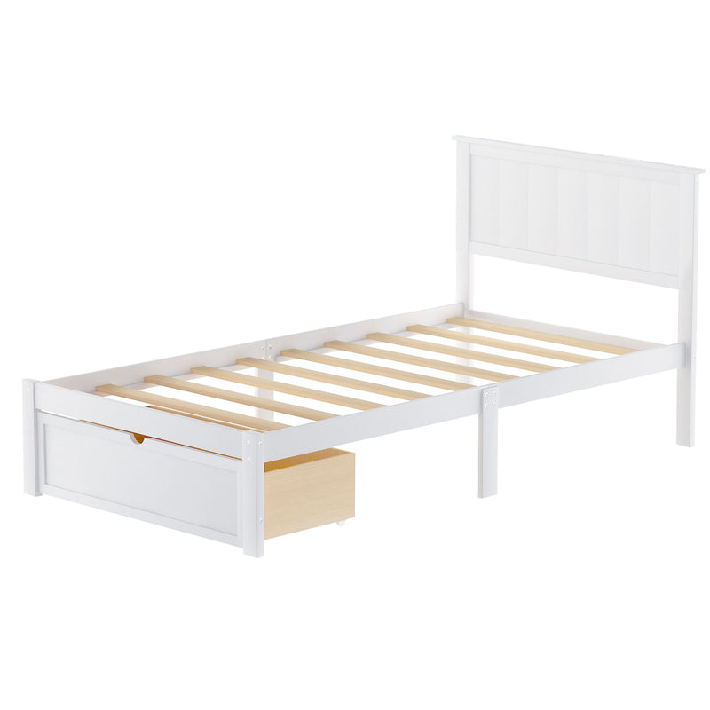 Twin Platform Bed with Under bed Drawers