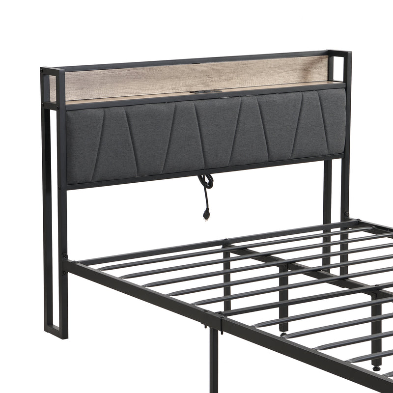 Queen Size Metal Platform Bed Frame with Easy Assemble