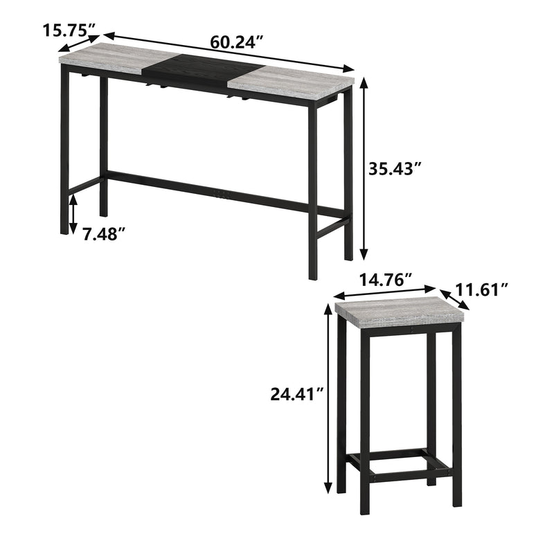 Pub Table Set with 3 Stools