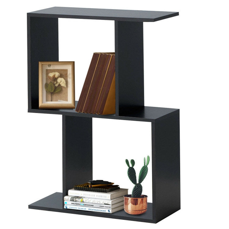 Wooden S-Shaped Bookcase