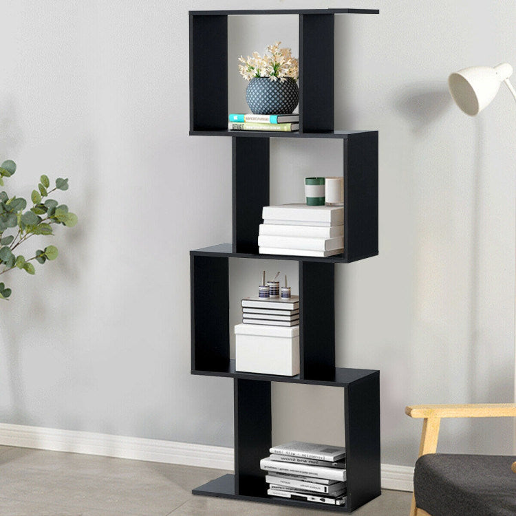 Wooden S-Shaped Bookcase