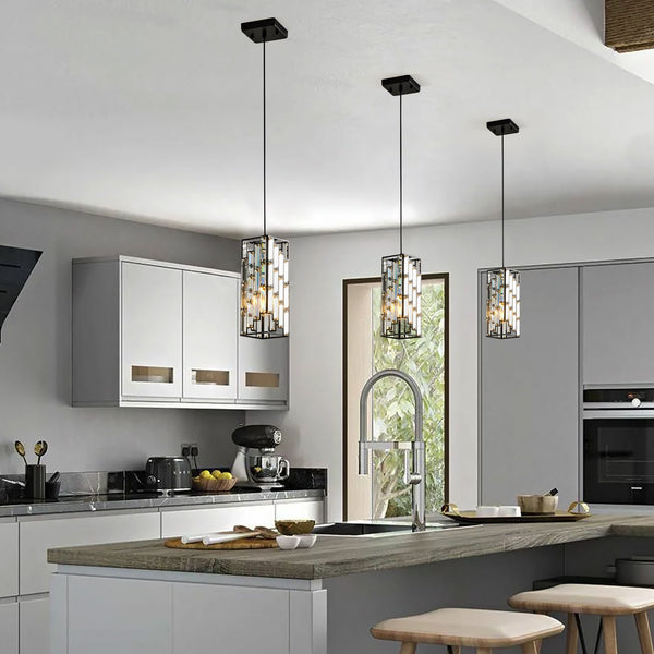 Modern Crystal Pendant Light 3 Pack With Adjustable