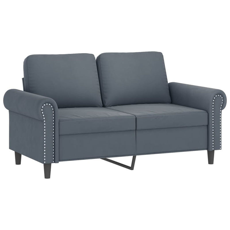 Sofa Set with Pillows Dark Gray Velvet