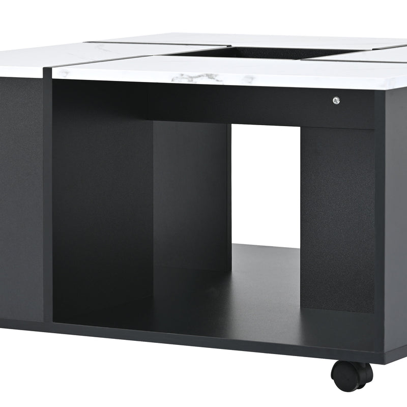 Modern 2 layer Coffee Table with Casters