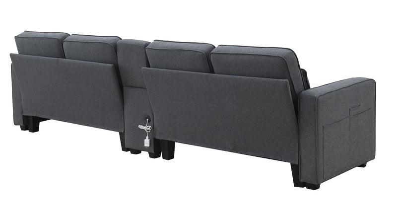 Upholstered Sofa with Console