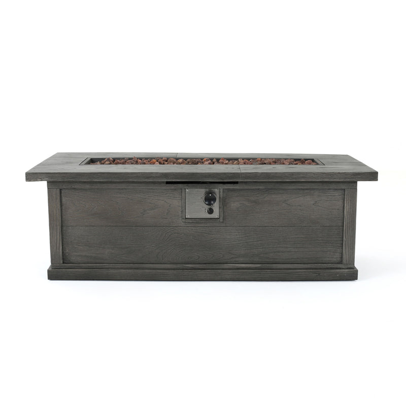 56'' WOOD RECTANGULAR MGO FIRE TABLE