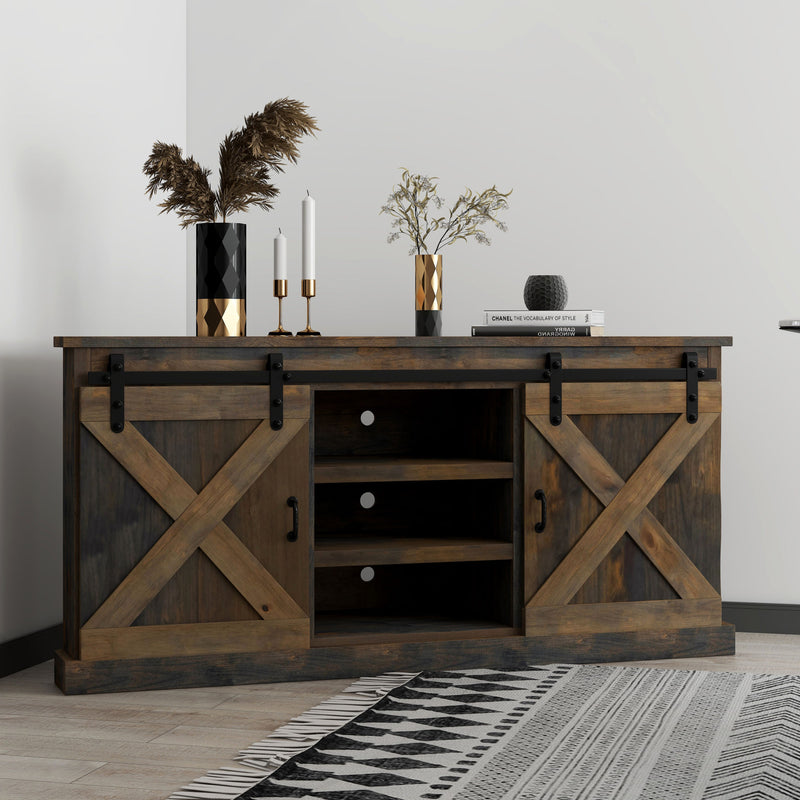 Farmhouse 66 inch Corner TV Stand