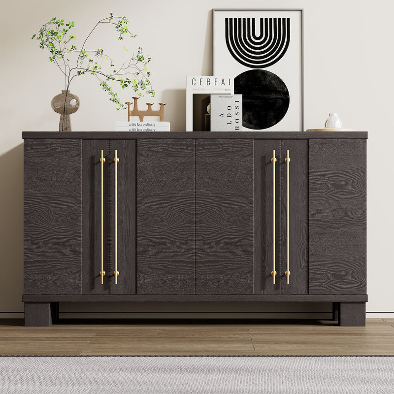 Traditional Style Sideboard with Gold Handles