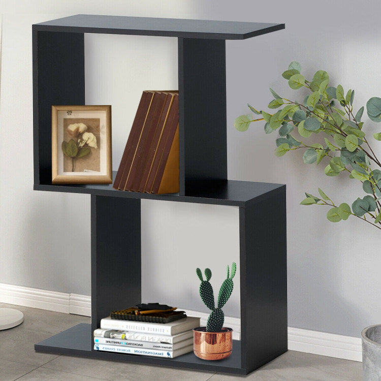 Wooden S-Shaped Bookcase