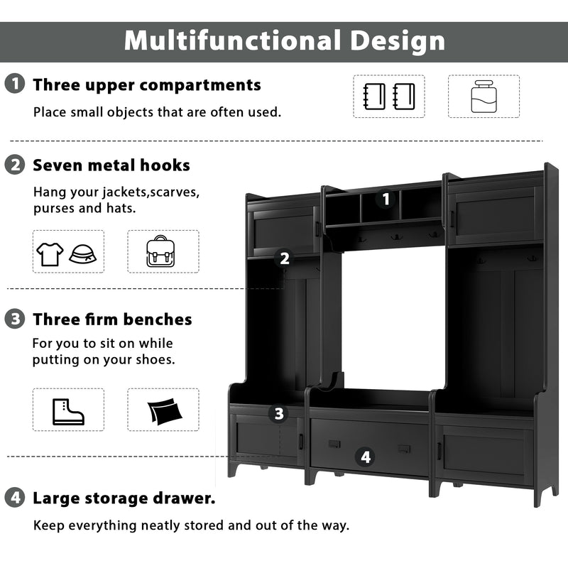 4-in-1 Multiple Functions Hallway Coat Rack