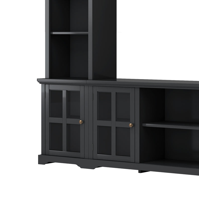 Entertainment Wall Unit With Tempered Glass Door