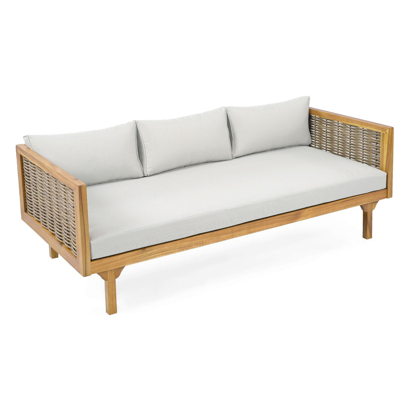 CLAREMONT 3 SEATER DAYBED WITH RATTAN ARMS