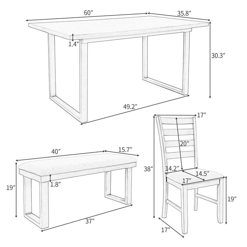 Family Furniture Solid Wood Dining Room Set