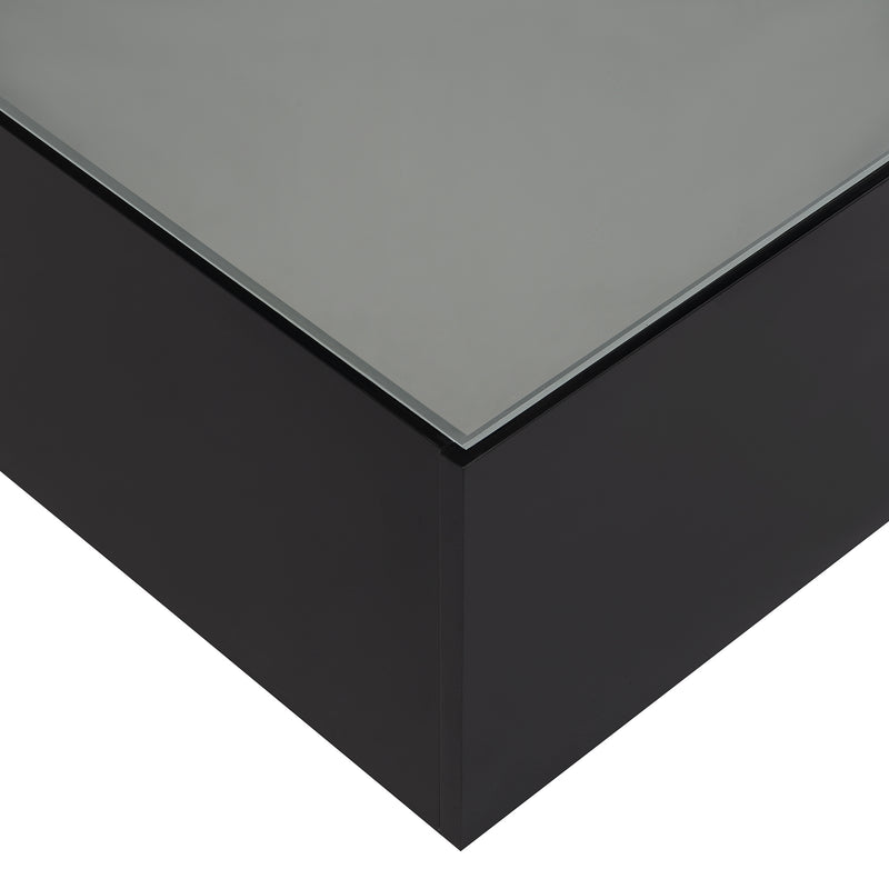 Square High Glossy Coffee Table with LED Lights