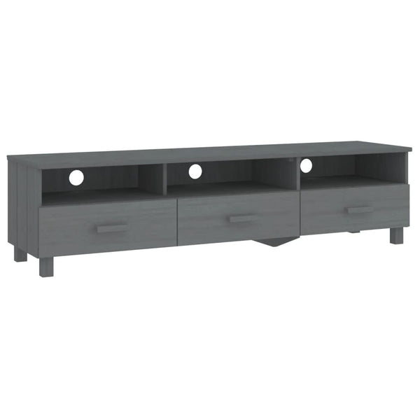 HAMAR TV Stand Dark Gray 62.2"x15.7"x15.7" Solid Wood Pine