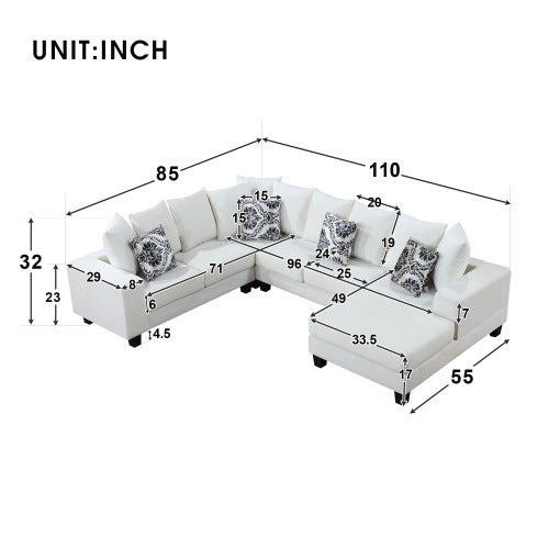 Modern U Shape Sectional Sofa