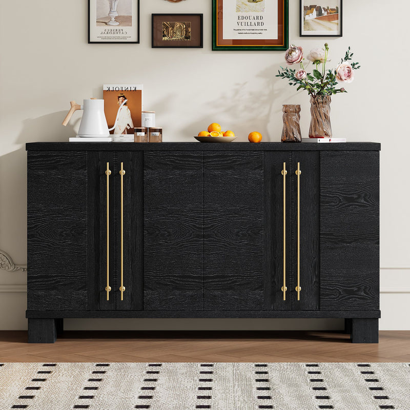 Traditional Style Sideboard with Gold Handles