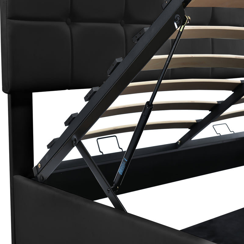 Tufted Bed with Hydraulic Storage System