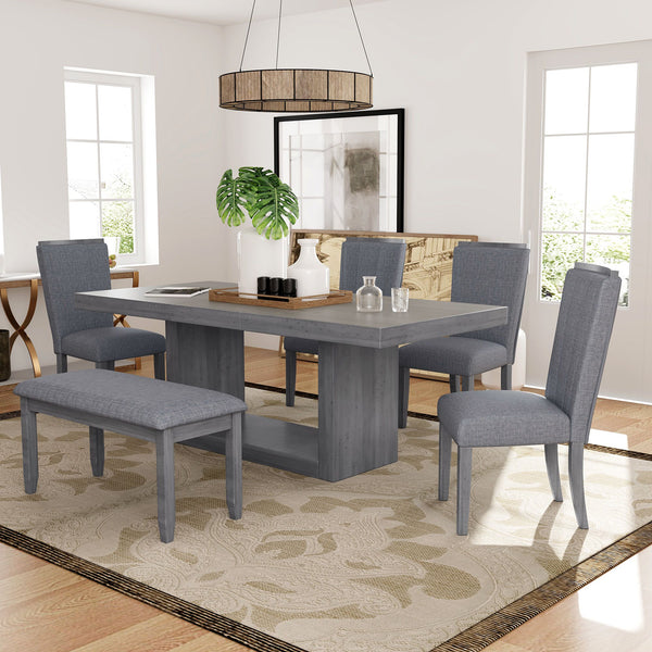 Contemporary inch Extendable Pedestal Dining Table Set