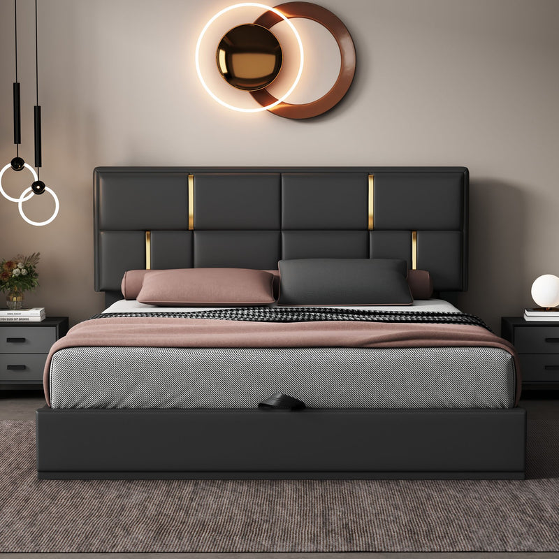 Modern Queen Size Upholstered Platform Bed