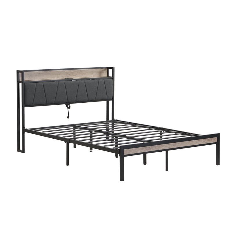 Queen Size Metal Platform Bed Frame with Easy Assemble