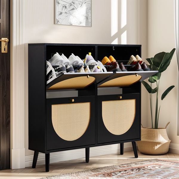 rattan shoe cabinet