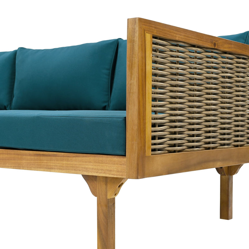 CLAREMONT 3 SEATER DAYBED WITH RATTAN ARMS