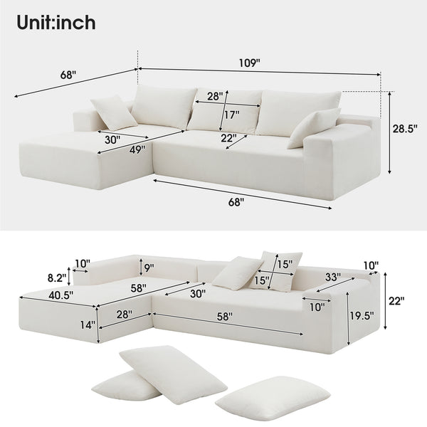 Modular Sectional Living Room Sofa Set