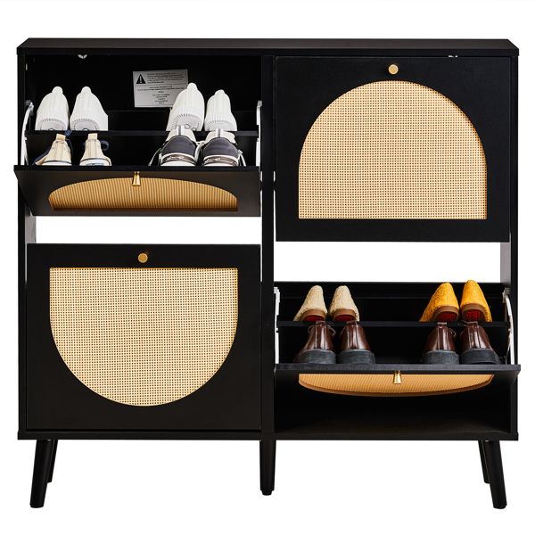 rattan shoe cabinet